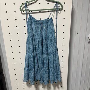 NWT Storia Blue Paisley Mini Dress Size Large